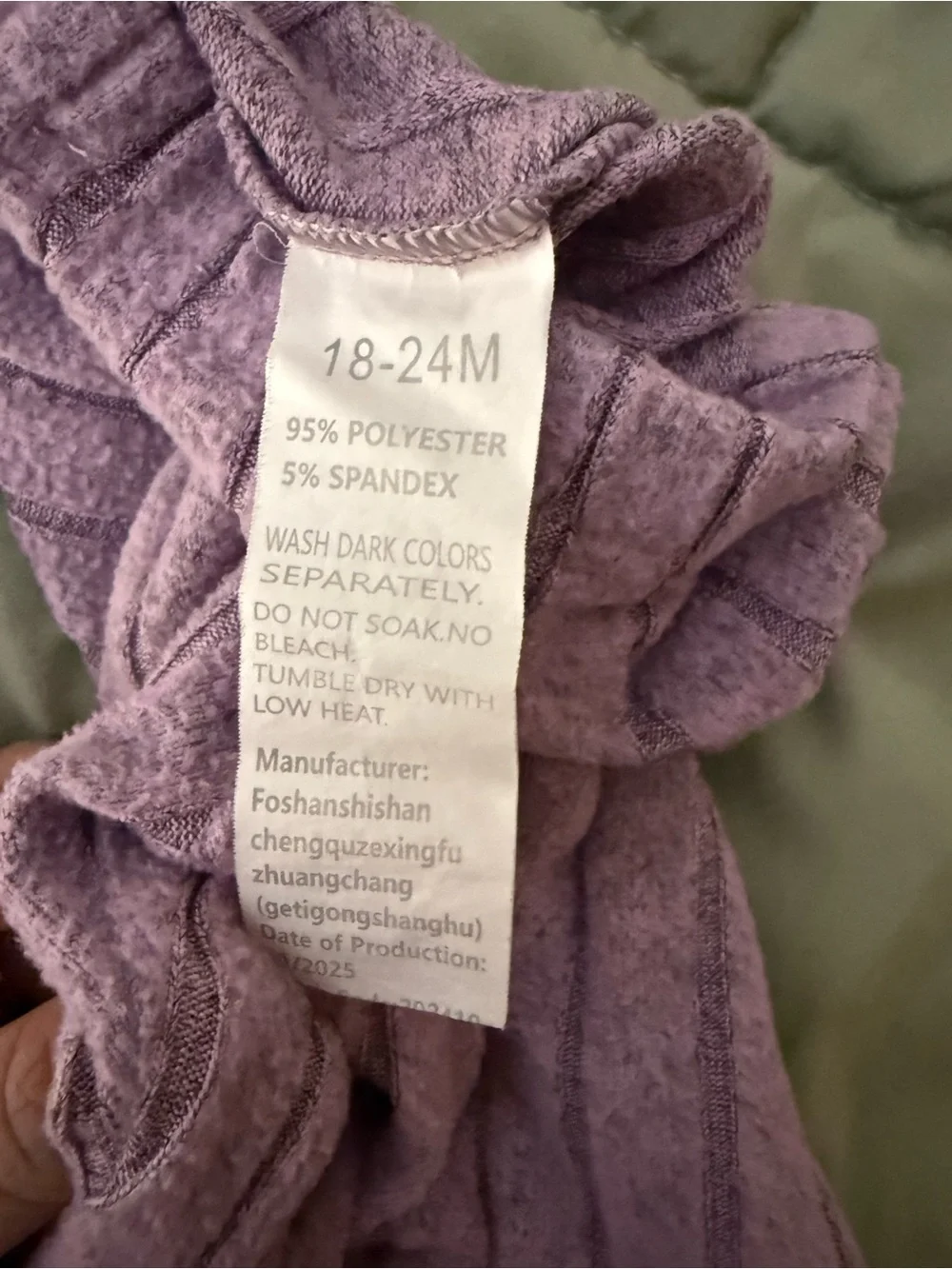 Source Unknown Lavender Ribbed Hooded Kids Pajama Set